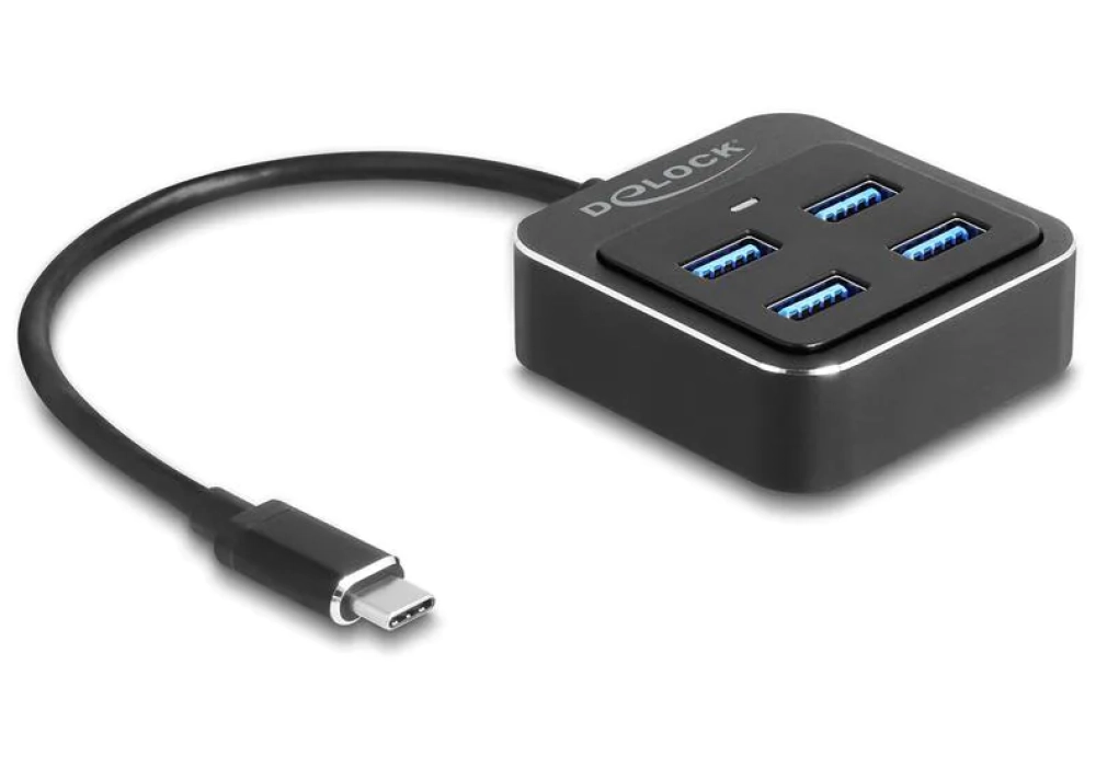 Delock Hub USB-C vers 4 x USB 3.2 Gen 2 type A avec disposition verticale