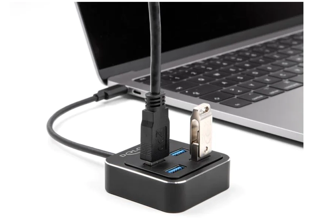 Delock Hub USB-C vers 4 x USB 3.2 Gen 2 type A avec disposition verticale