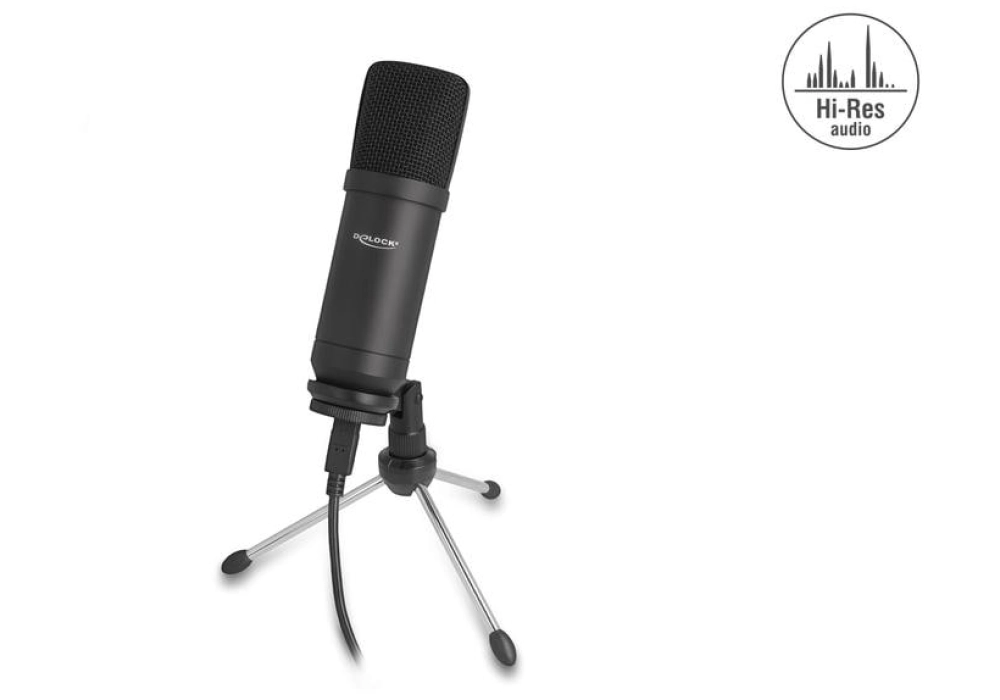 DeLOCK Microphone à condensateur USB professionnel avec support