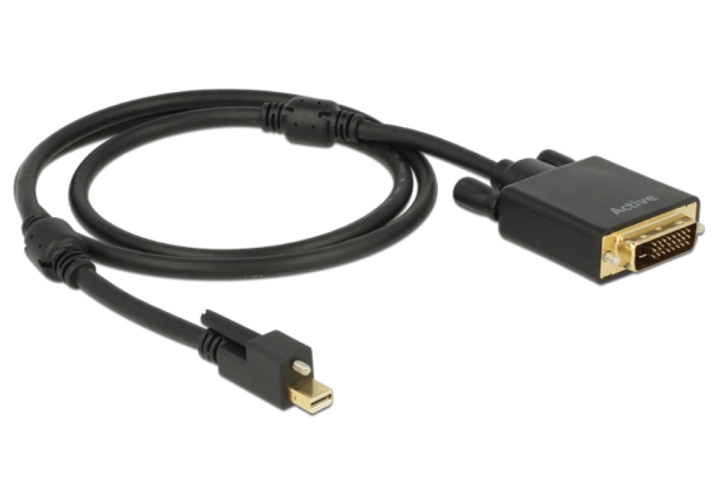 DeLOCK mini DisplayPort with screw to DVI 4K Active Cable - 2.0 m