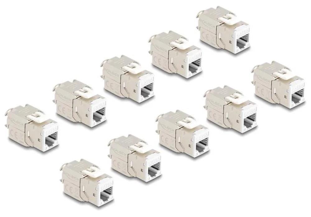 Delock Module Keystone RJ45 vers LSA Cat.6A Blanc, 10 unités