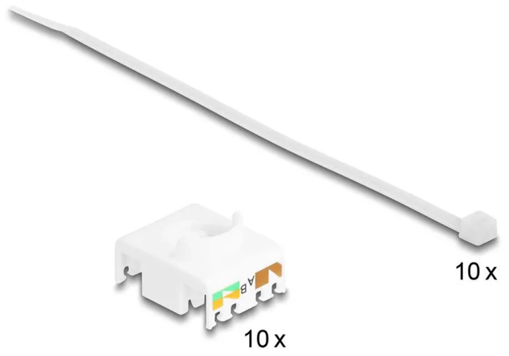 Delock Module Keystone RJ45 vers LSA Cat.6A Blanc, 10 unités