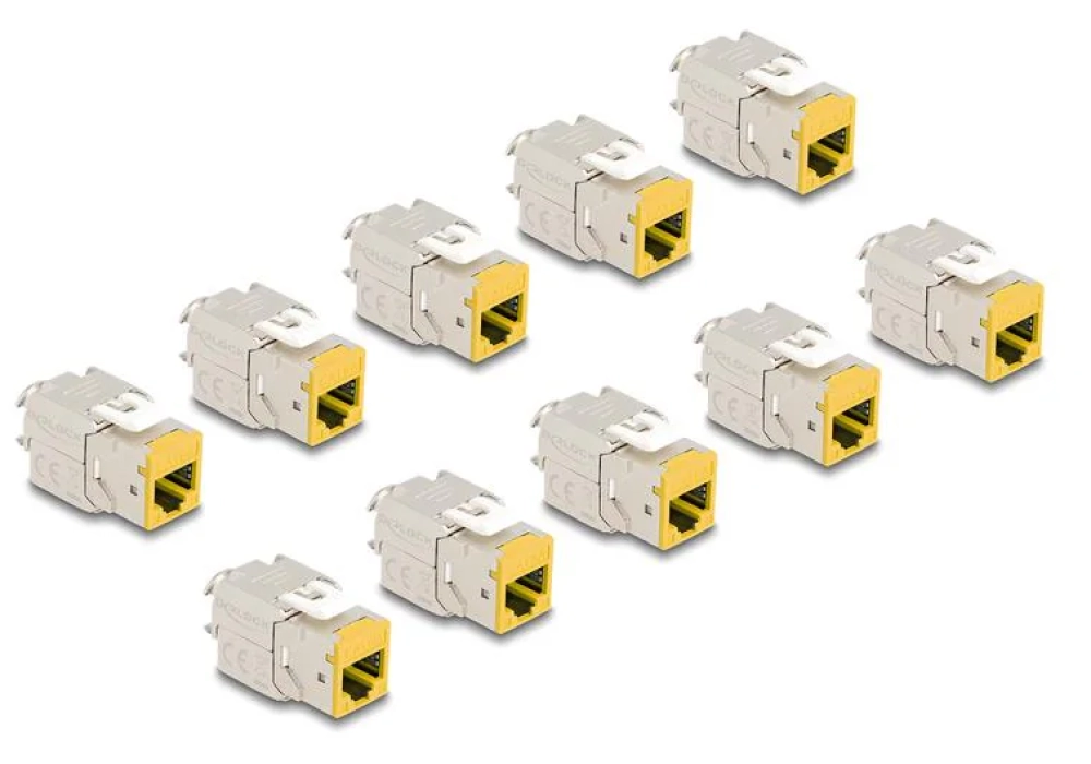 Delock Module Keystone RJ45 vers LSA Cat.6A Jaune, 10 unités