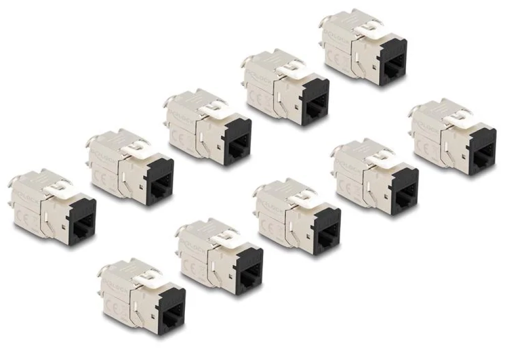 Delock Module Keystone RJ45 vers LSA Cat.6A Noir, 10 unités