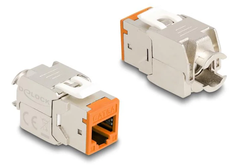 Delock Module Keystone RJ45 vers LSA Cat.6A Orange, 10 unités