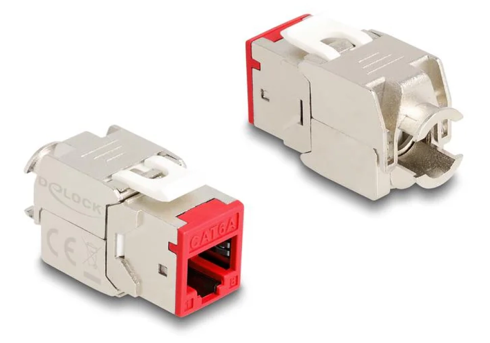 Delock Module Keystone RJ45 vers LSA Cat.6A Rouge, 10 unités