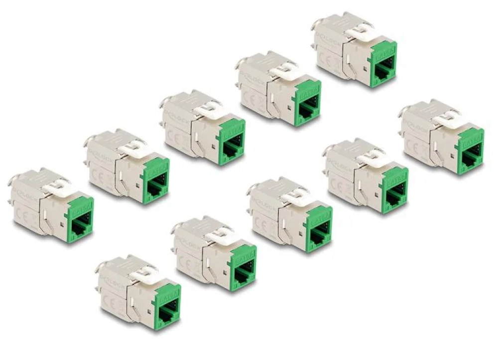 Delock Module Keystone RJ45 vers LSA Cat.6A Vert, 10 unités