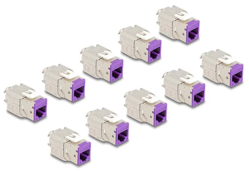 Delock Module Keystone RJ45 vers LSA Cat.6A Violet, 10 unités