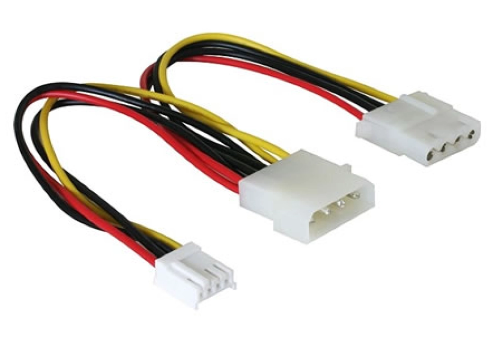 DeLOCK Molex 4-pin Male to Molex 4-pin Female + 3.5'' FDD