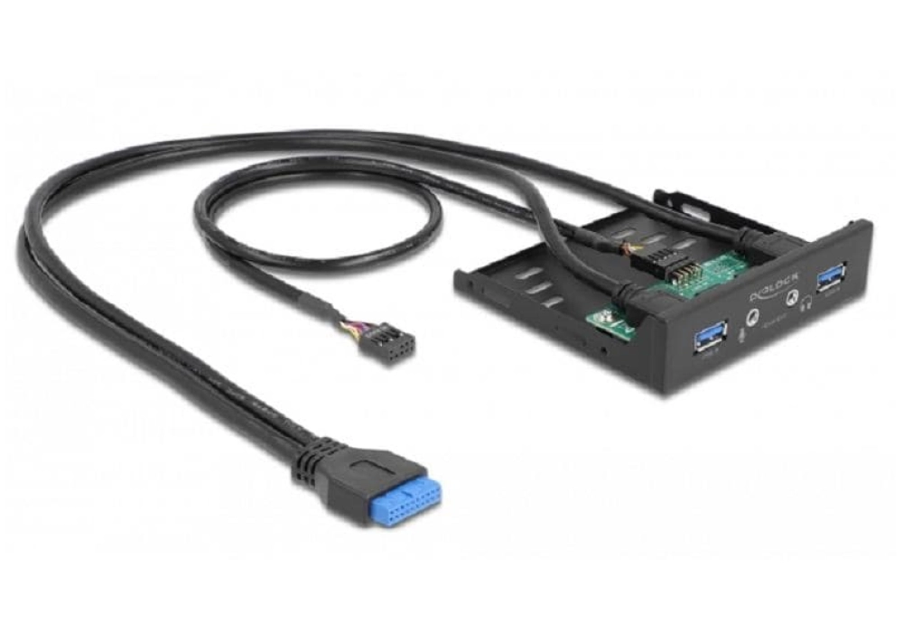 DeLOCK Panneau frontal 2x USB 3.0 + audio pour baie 3.5"