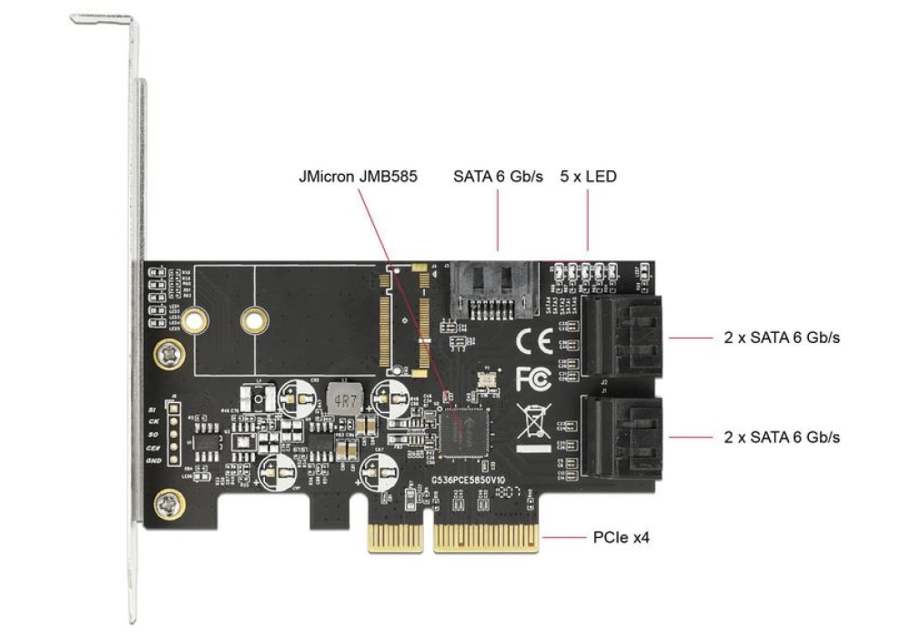 DeLOCK PCI Express Card 5x SATA 6 Gb/s