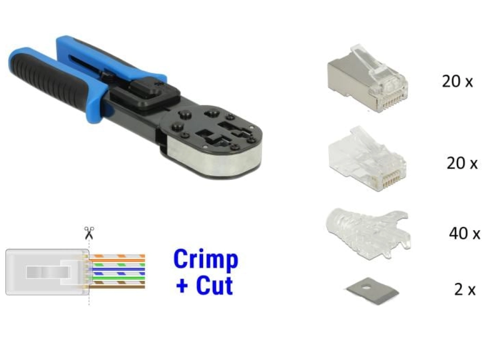 DeLOCK Pince à sertir RJ45 + 40x connecteurs