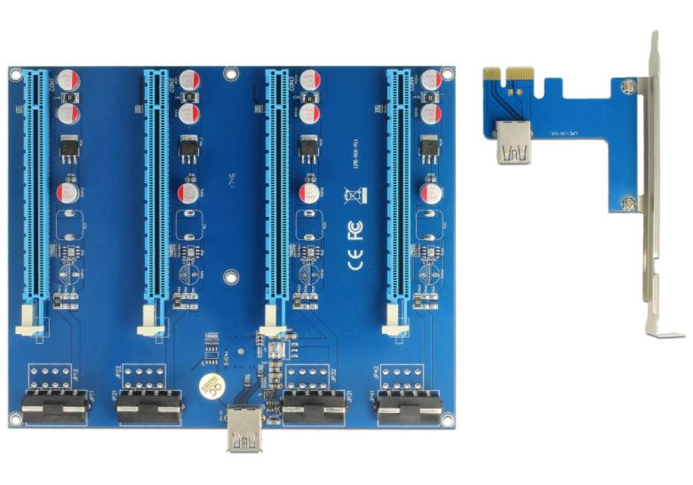 DeLOCK Riser Crypto Mining PCIe x1 à 4x PCIe x16