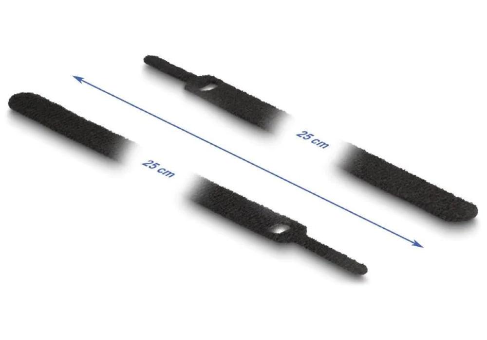 DeLock Serre-câble auto-agrippant Noir - 250 mm x 12 mm - 10 pièces