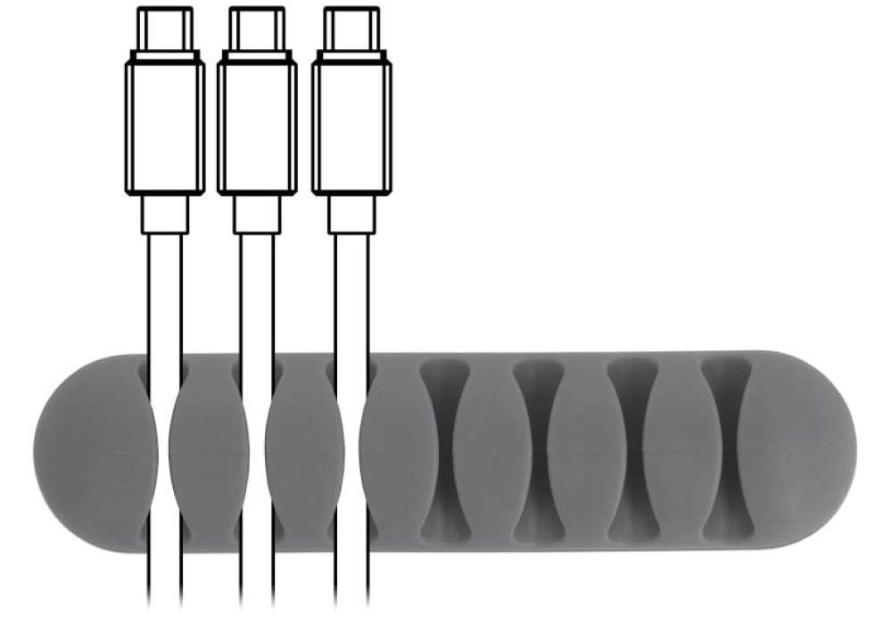 DeLOCK Set de porte-câbles avec 7 prises de rétention - 3x2