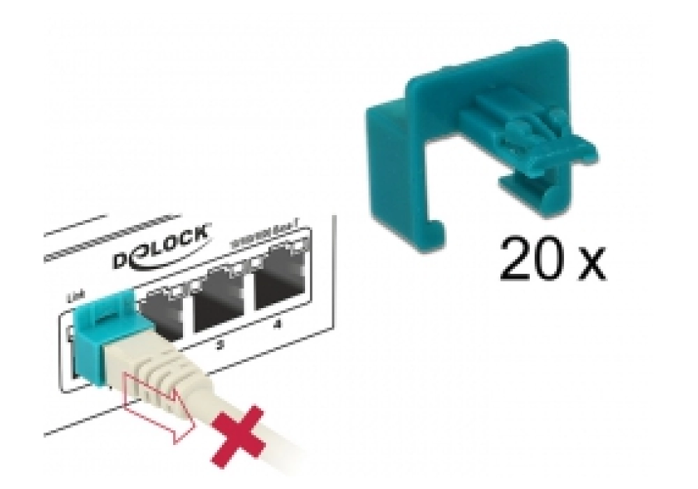 DeLOCK Set Secure Clip Starter RJ45 20 pièces