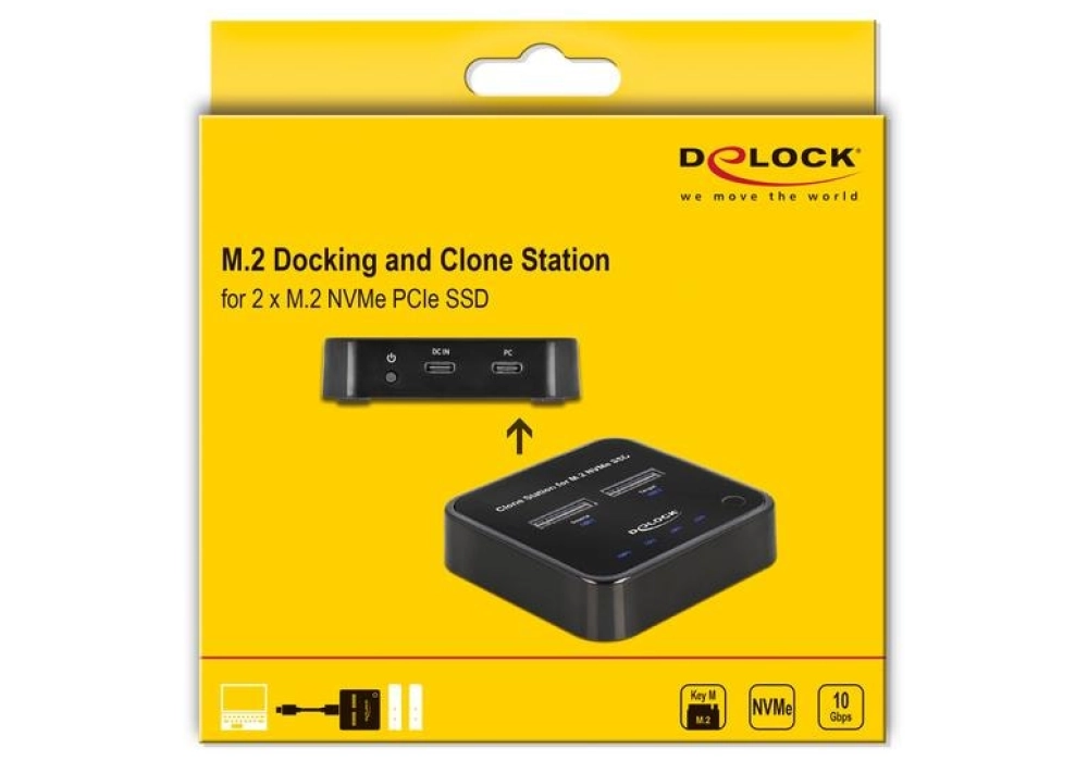 DeLOCK Station d'accueil et de clonage pour 2x M.2 NVMe