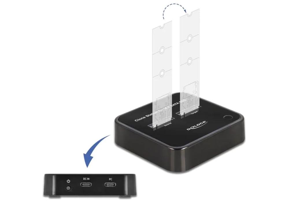 DeLOCK Station d'accueil et de clonage pour 2x M.2 SATA