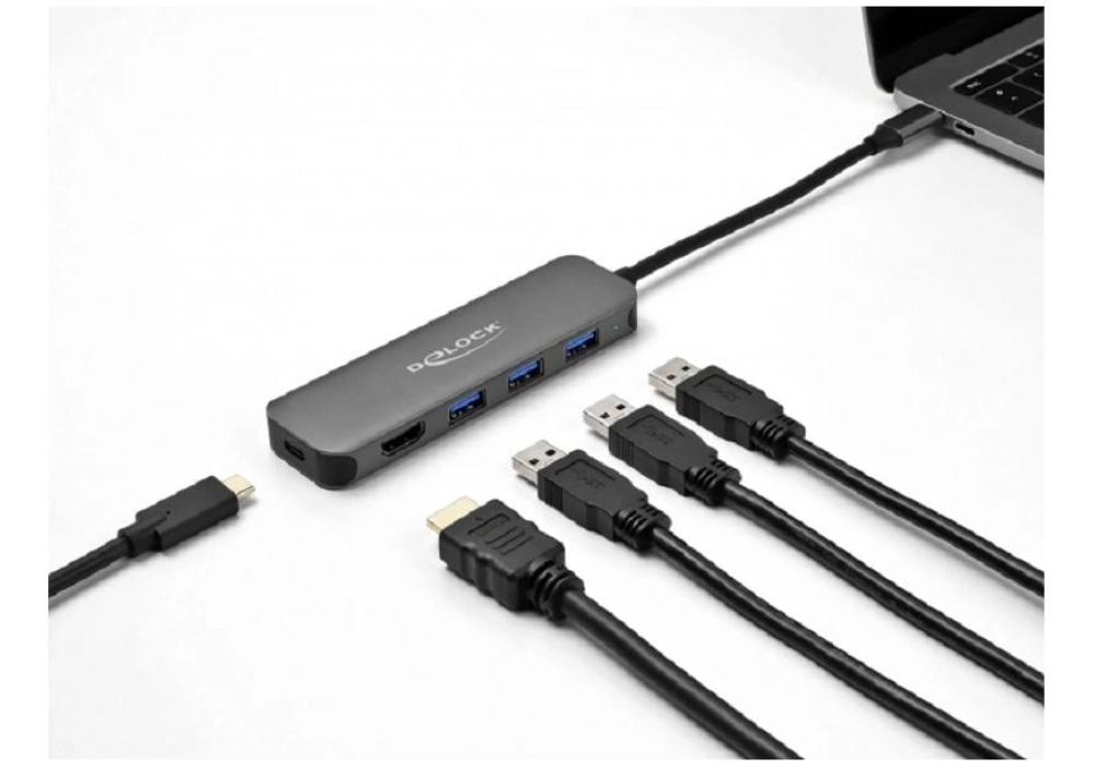 DeLOCK Station d'accueil USB Type-C vers 3x USB 3.1 + 1x HDMI 4K + PD 85W