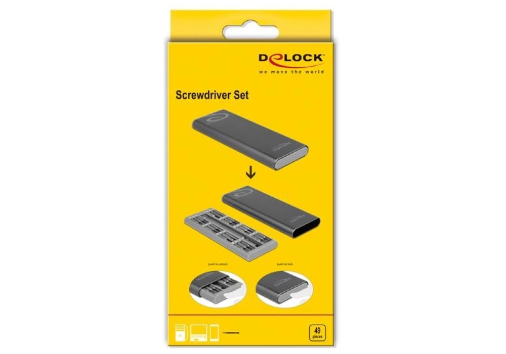 DeLOCK Tournevis de précision, set de 49 pièces