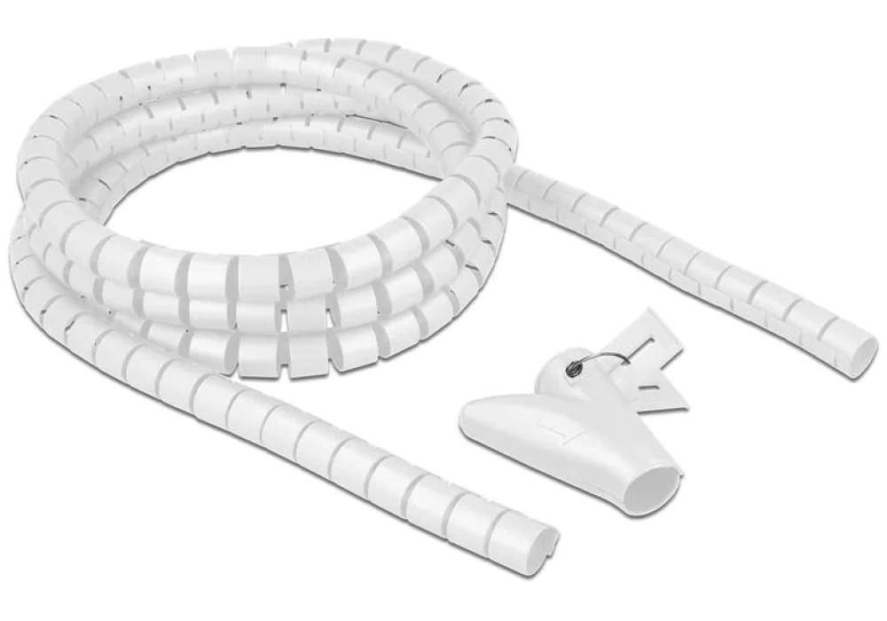 Delock Tuyau en spirale avec outil de rétraction, 2.5 m x 20 mm Blanc