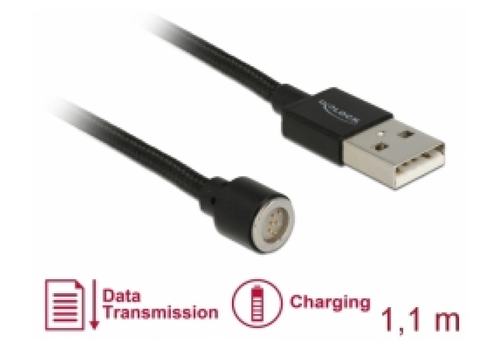 DeLOCK USB 2.0 Magnetic Data & Charge Cable - 1.1 m