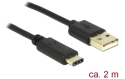 DeLOCK USB 2.0 Type-A Male to USB Type-C Cable - 2.0 m