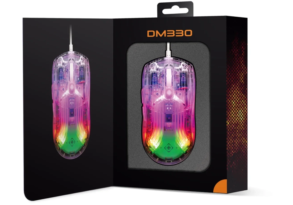 DELTACO Souris de gaming DM330 RGB Transparent