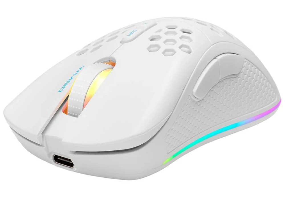 DELTACO Souris de gaming WM80 RGB Blanc