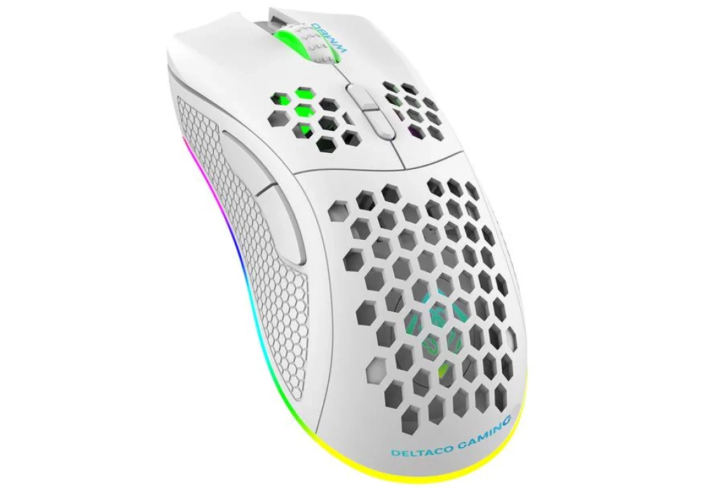 DELTACO Souris de gaming WM80 RGB Blanc