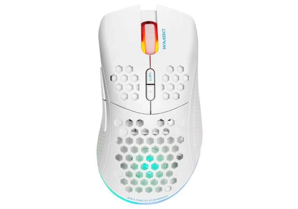 DELTACO Souris de gaming WM80 RGB Blanc