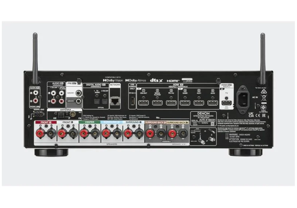 Denon Récepteur AV AVR-X1800H Noir