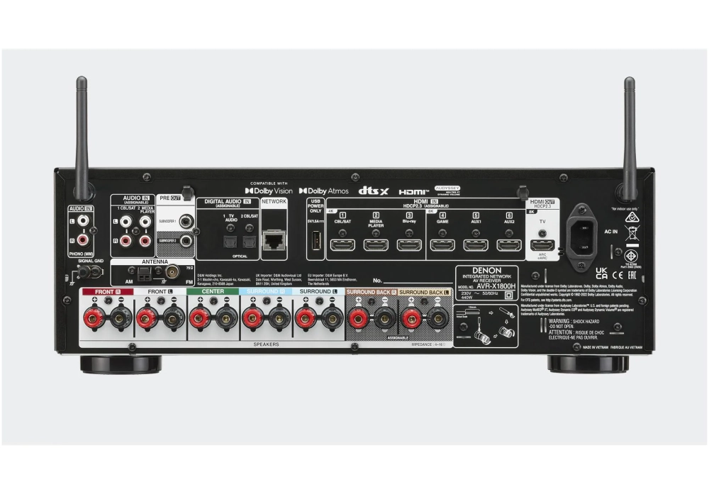 Denon Récepteur AV AVR-X1800H Noir