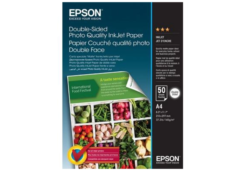 Epson Double-Sided Photo Quality Inkjet Paper - A4 - 50 Sheets