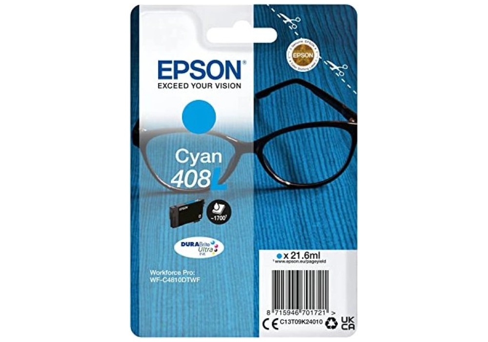 Epson Ink Cartridge 408 XL - Cyan