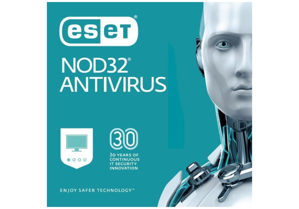 ESET NOD32 Antivirus 1PC 2 ans - No CD/DVD - Clé envoyée par mail