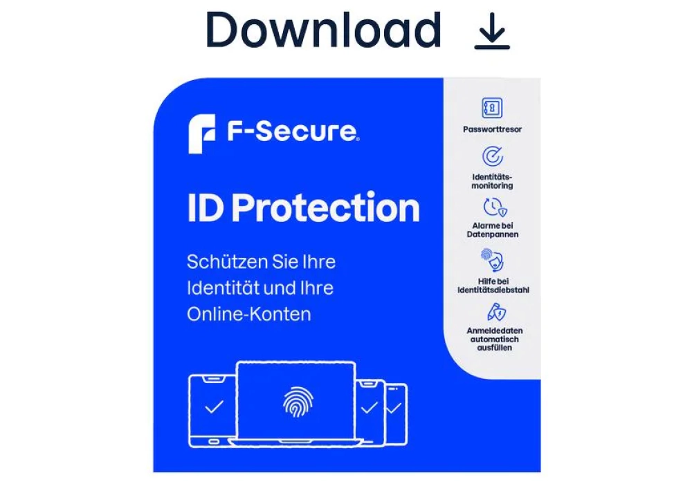 F-Secure ID Protection ESD, 5 appareils, 5 articles protégés, 1 an