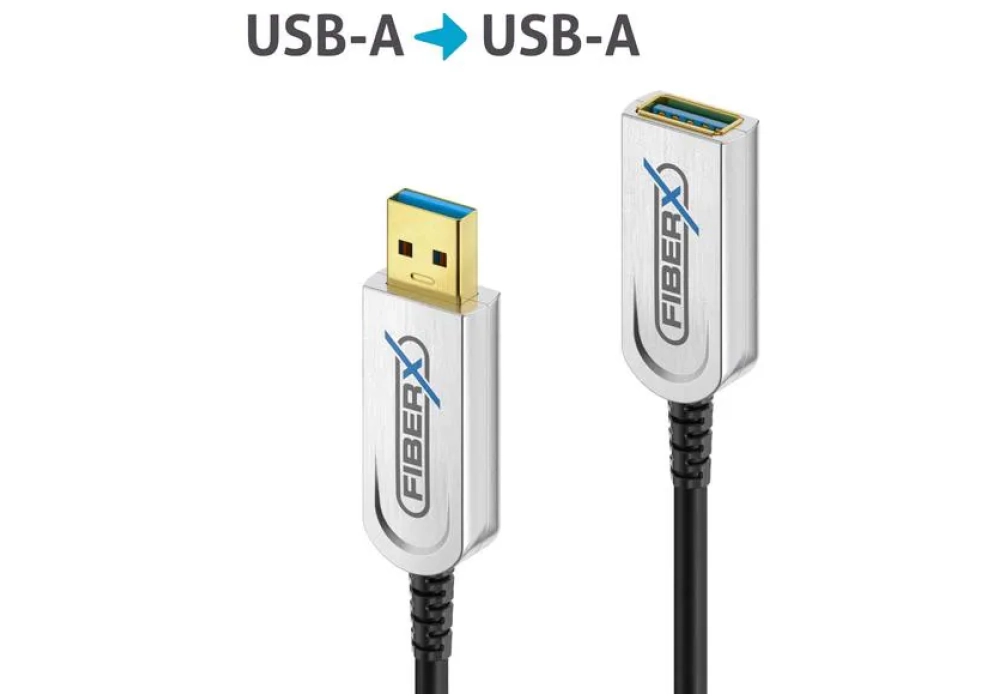 FiberX Câble de prolongation USB 3.1 FX-I650 AOC USB A - USB A 10 m