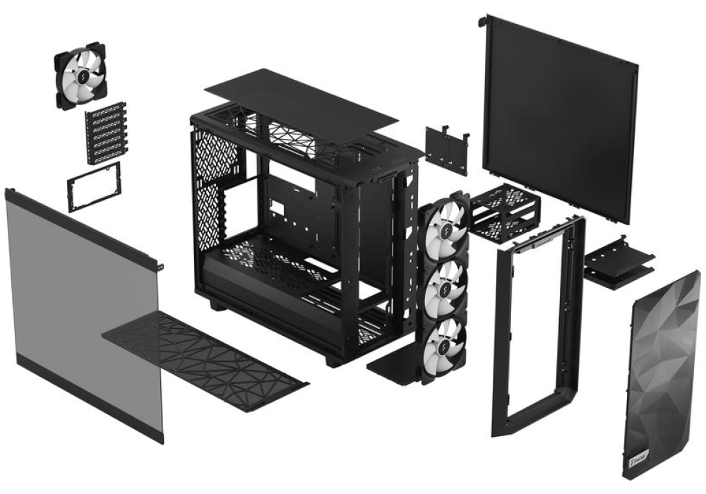 Fractal Design Meshify 2 Lite RGB TG Dark (Noir)