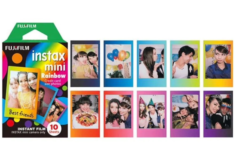 Fujifilm Film instantané Instax Mini Rainbow 10 feuilles