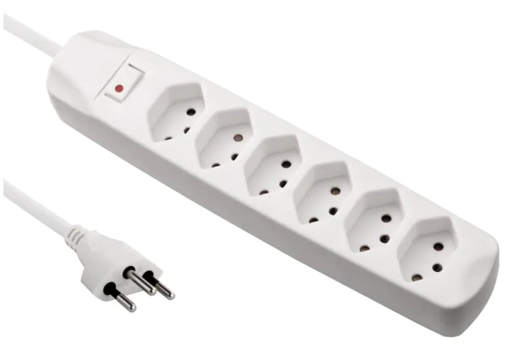 FURBER.power Bloc multiprises 6x T13 avec interrupteur Blanc