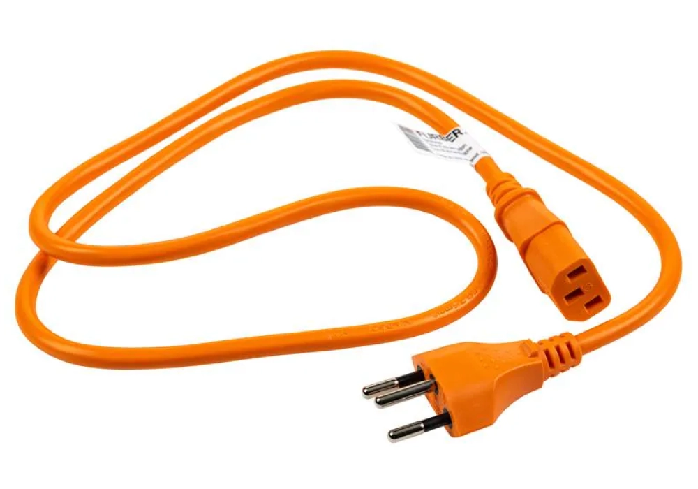 FURBER.power Câbles d’alimentation C13-T12 - 1.0 m (Orange)