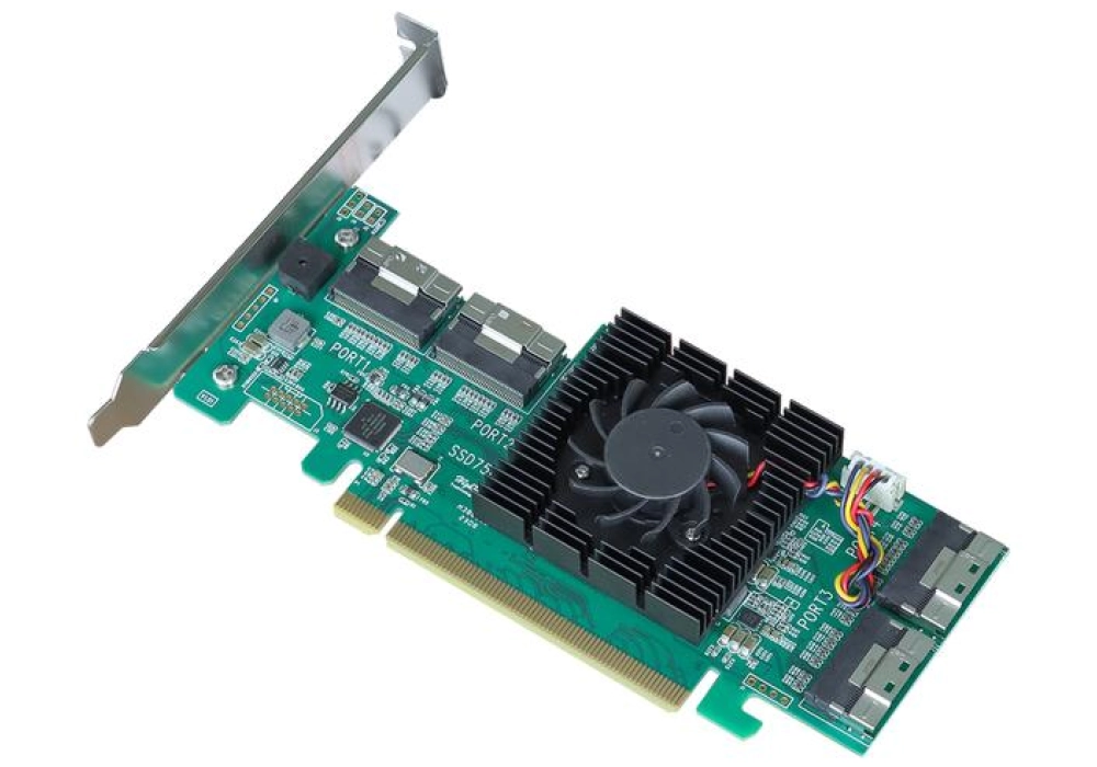 Highpoint Adaptateur de bus hôte Rocket 1580 PCI-Ex16v4 - 8x SFF-8639