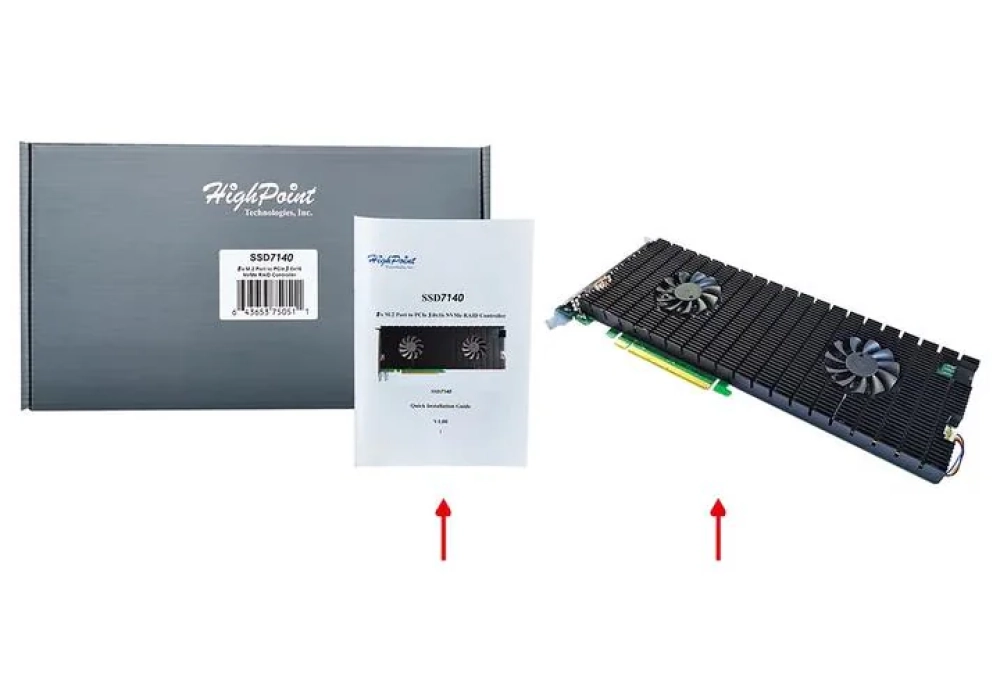 Highpoint Contrôleur RAID SSD7140A 8x NVME