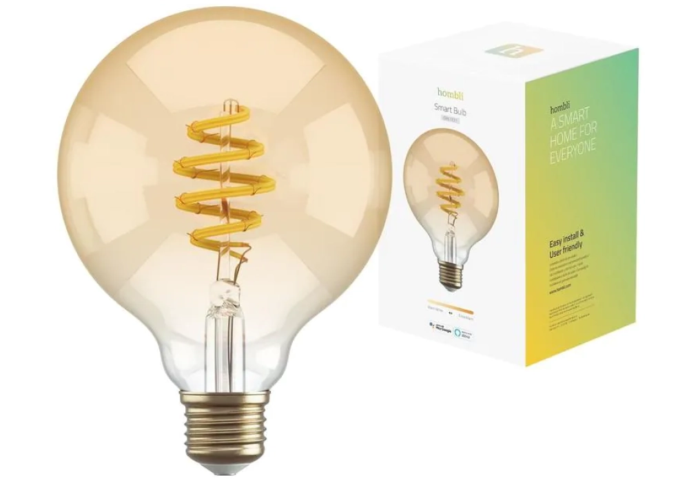 hombli Ampoule Smart Filament Bulb, E27, 5.5 W, ambre, globe