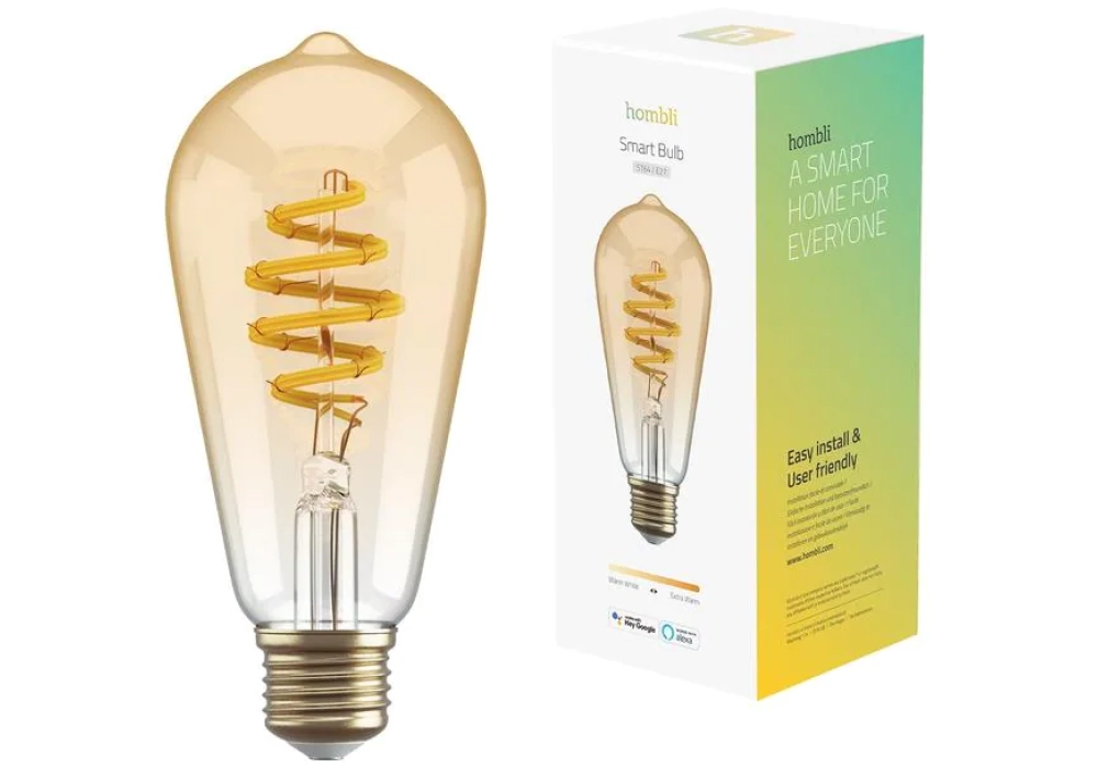 hombli Ampoule Smart Filament Bulb, E27, 5.5 W, ambre