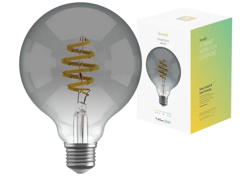 hombli Ampoule Smart Filament Bulb, E27, 5.5 W, Smokey, Globe