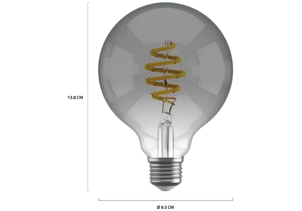 hombli Ampoule Smart Filament Bulb, E27, 5.5 W, Smokey, Globe