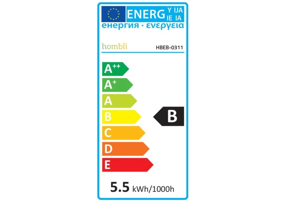 hombli Ampoule Smart Filament Bulb, E27, 5.5 W, Smokey, Globe