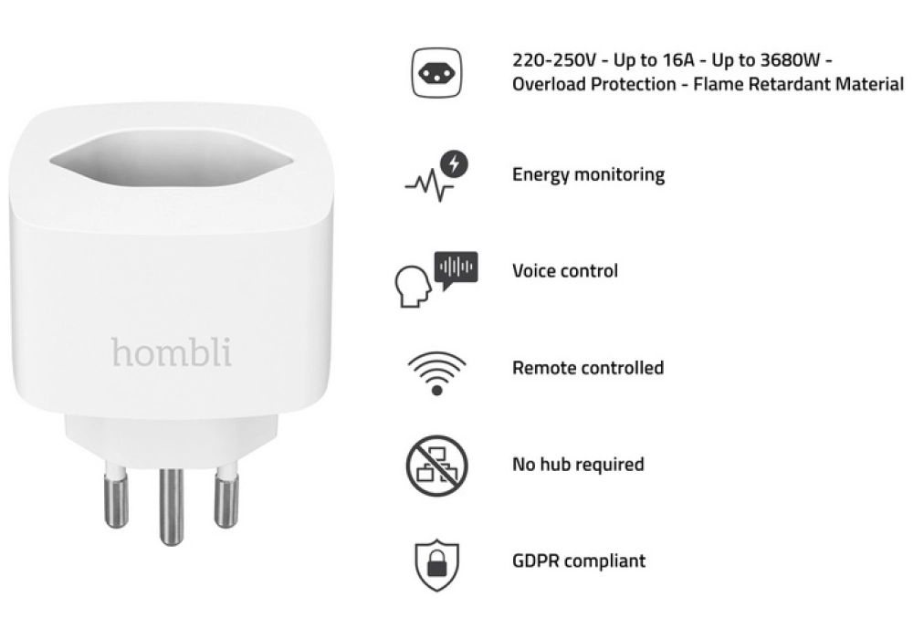 Hombli Smart Swiss Socket (Blanc)